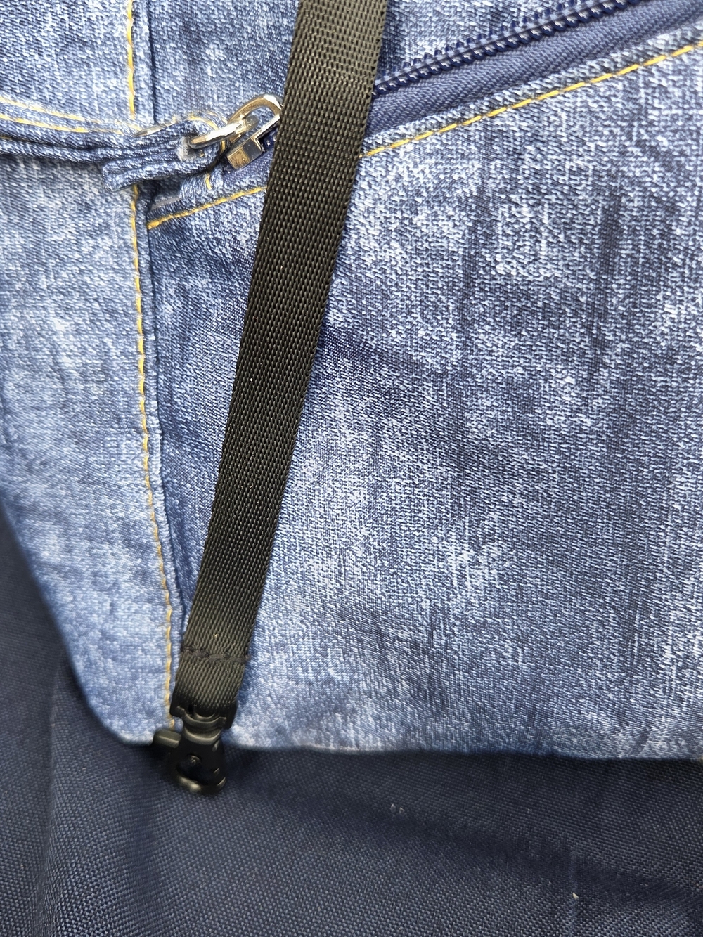 Casual Denim-Effect Blue Crossbody Bag - Everyday Hands-Free Carry - Picture 8 of 16